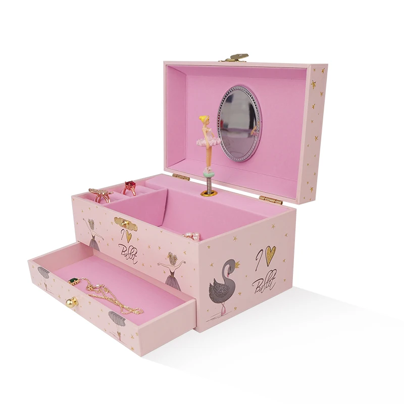 Music Box Kids  Educational Toys Ever Bright Ballerina Wooden Children Toys Musical Jewelry box