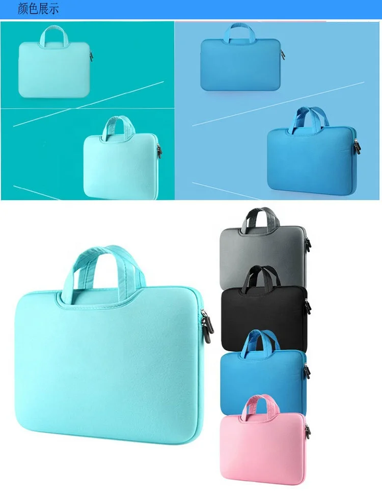 promotion customized logo notebook handbag Stylish Soft zipper traveling business portable 16inch neoprene laptop bag sleeve