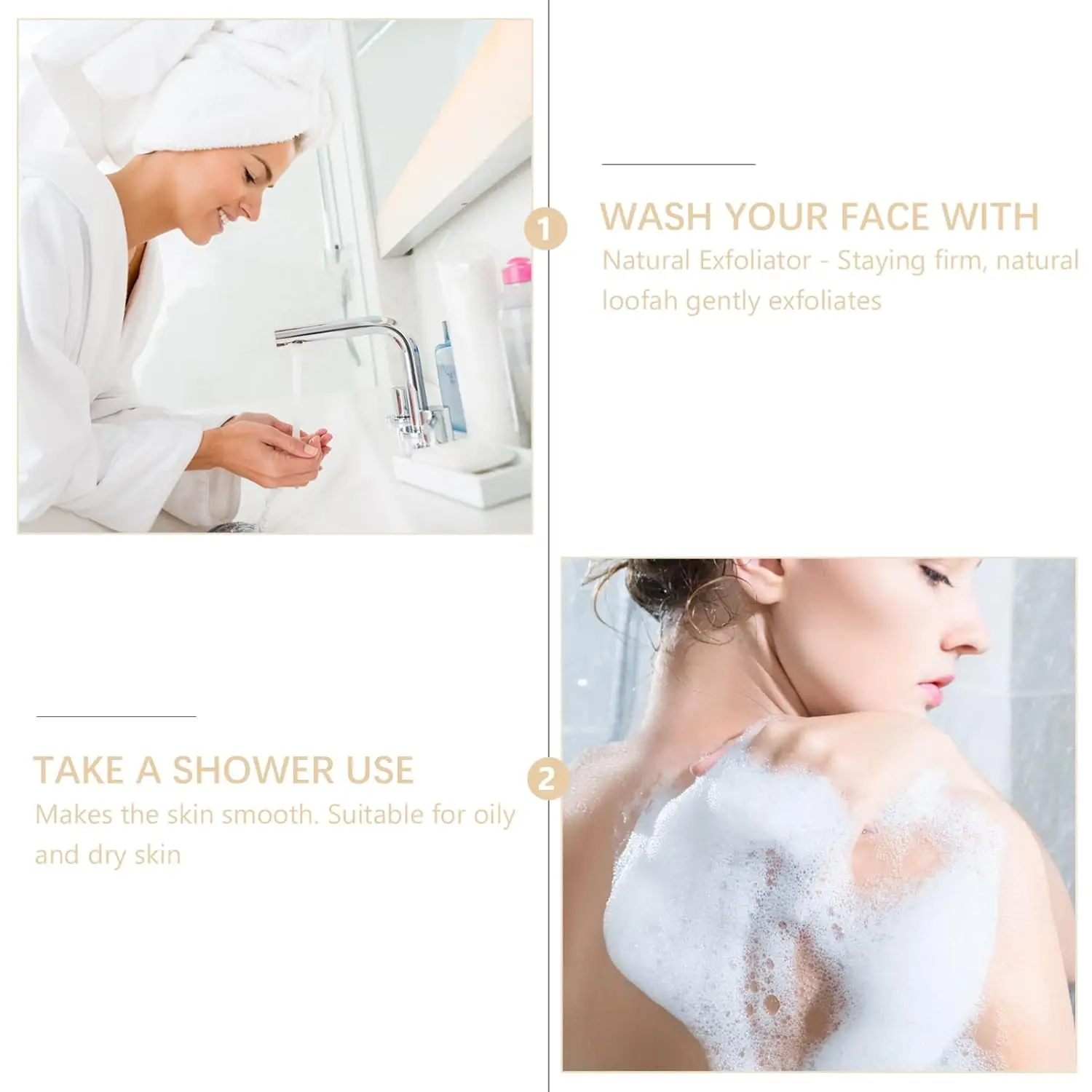 Natural  plastic free Durable Naturals Large Bath and Shower Exfoliating Loofah Sponge