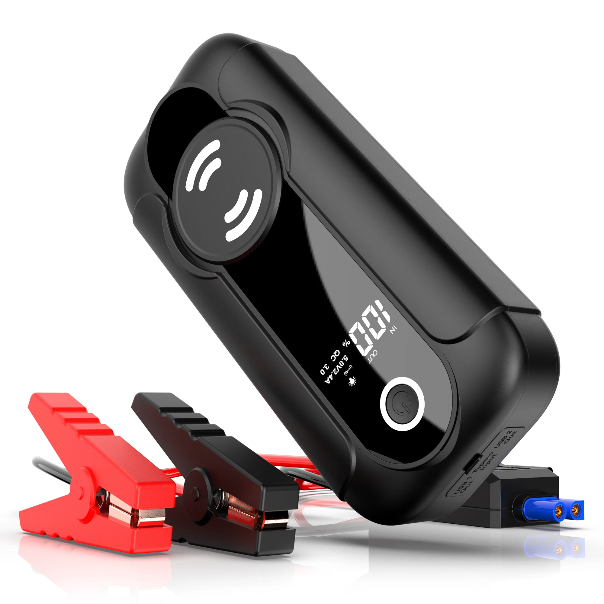 New Portable Vehicle Jumper Pack Wireless 12v 4.0l 6.0l 8.0l Led Digital Display Screen Car Booster Jump Starter Power Bank