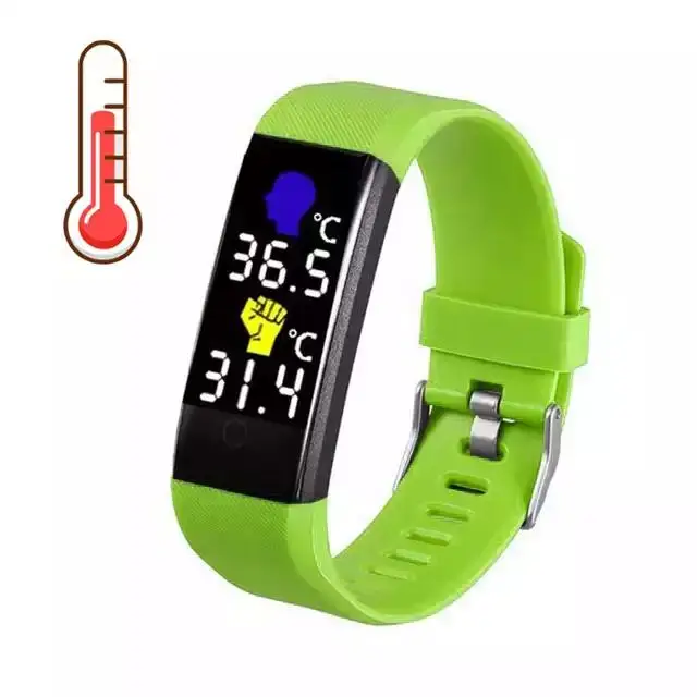 
0.96 Color Screen 115Plus smart band with heart rate SMS/qq/Body temperature/call remind M3 smart bracelet 