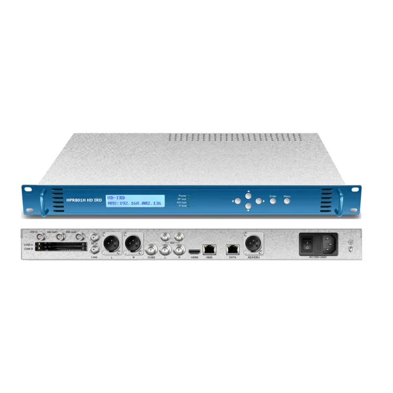 HD DECODER CAM CI AC3 RF ASI IP IRD Input MPEG2 H.264 HEVC AC3 Decoding SDI CVBS Out HD IRD