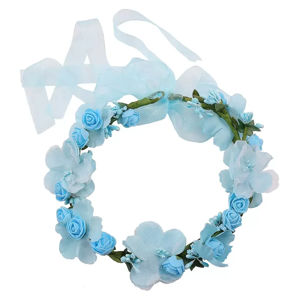 Purple Flower Tiara for Women Wedding Hair Pieces for Brides Flower Crown for Girls White Flower Headband Hair Accessories