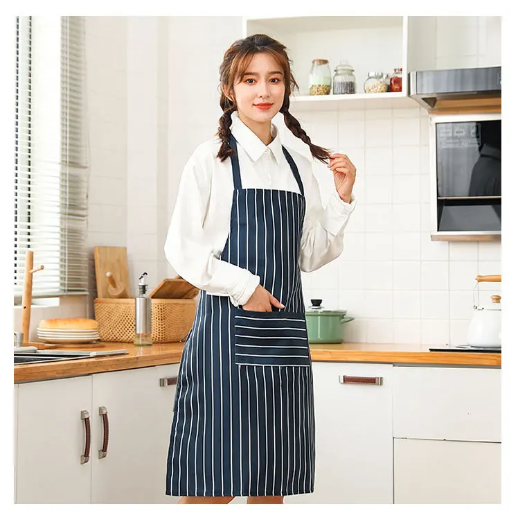 Wholesale High Quality Serviceable Custom Household Fashion Striped Anti-Fouling Chef Aprons
