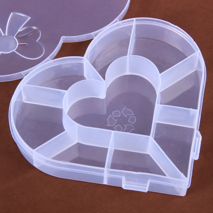 New Hot Transparent Butterfly & Heart Shape Jewelry Organizer Plastic Storage Box