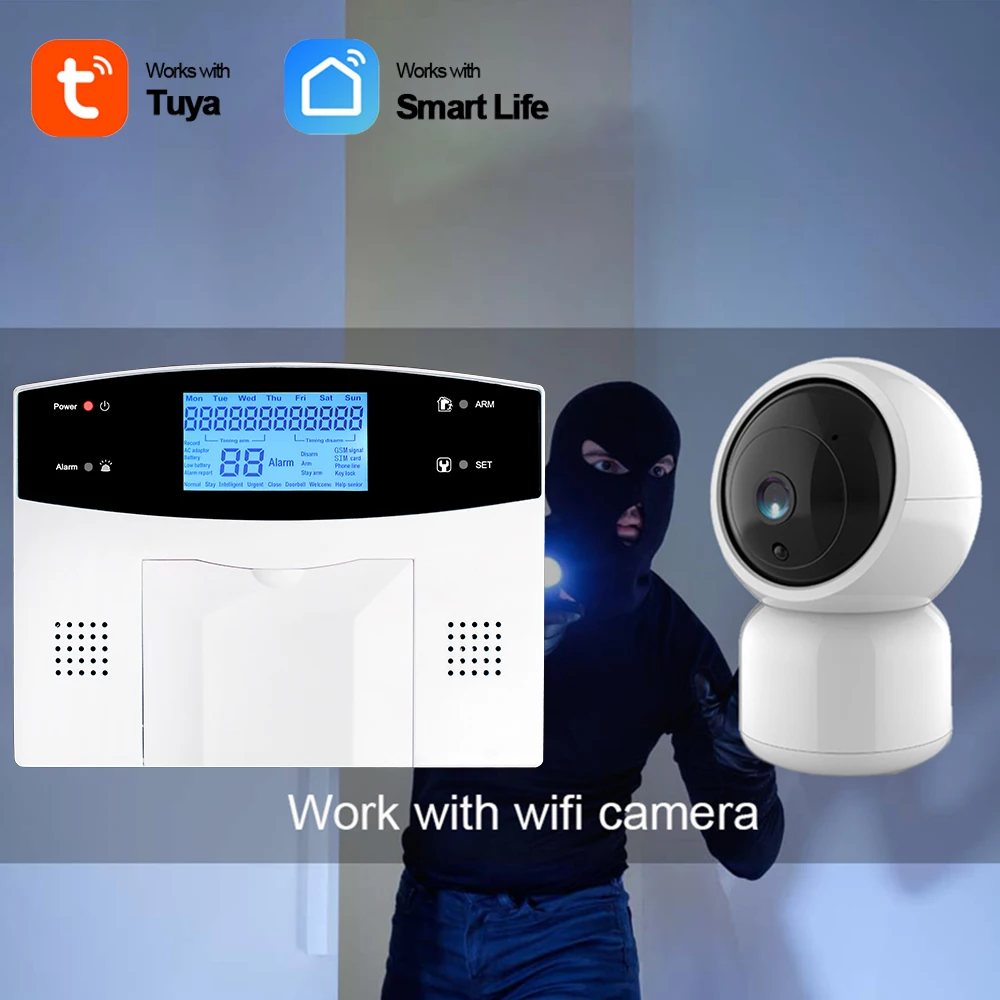 2023 NEW Anti-theft Alarma Burglar Wifi+GSM+PSTN Mobile Call Alarm System Motion Light Sensor