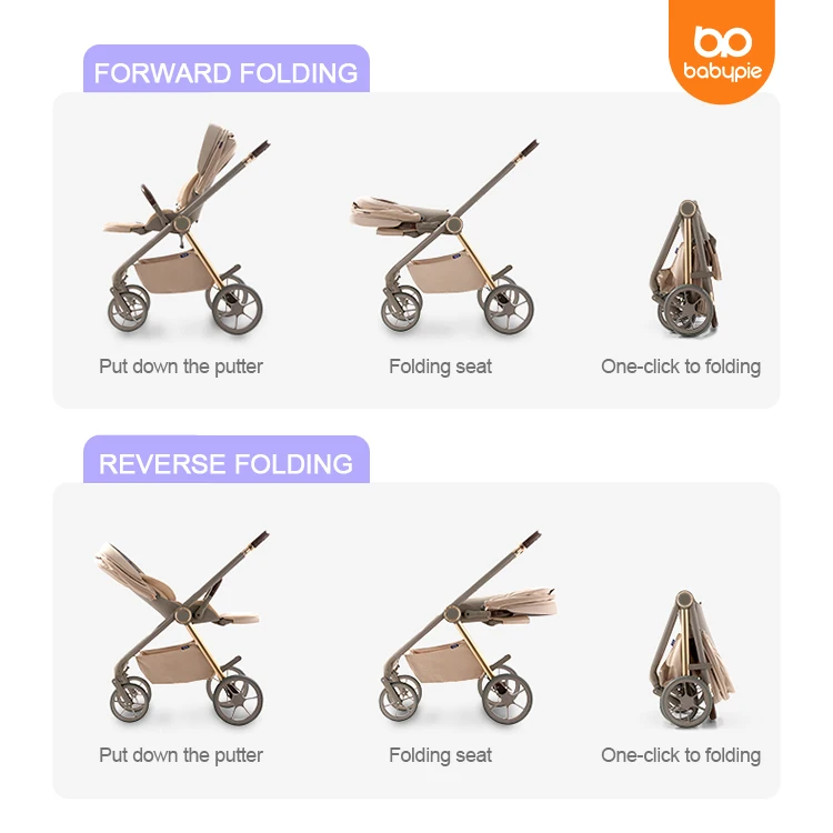 Wholesale Newborn Foldable Folding Carriage 3in1 Pram Stroller Baby Trolley Travel Stroller Car Luxury 3 in 1 Stroller for Baby