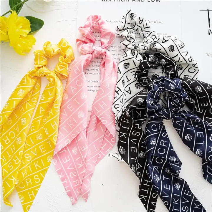 Manufacturers direct sales new satin ribbon letters Hair Accessories Knotted Ribbon Soft Korea Material Headband For Girls