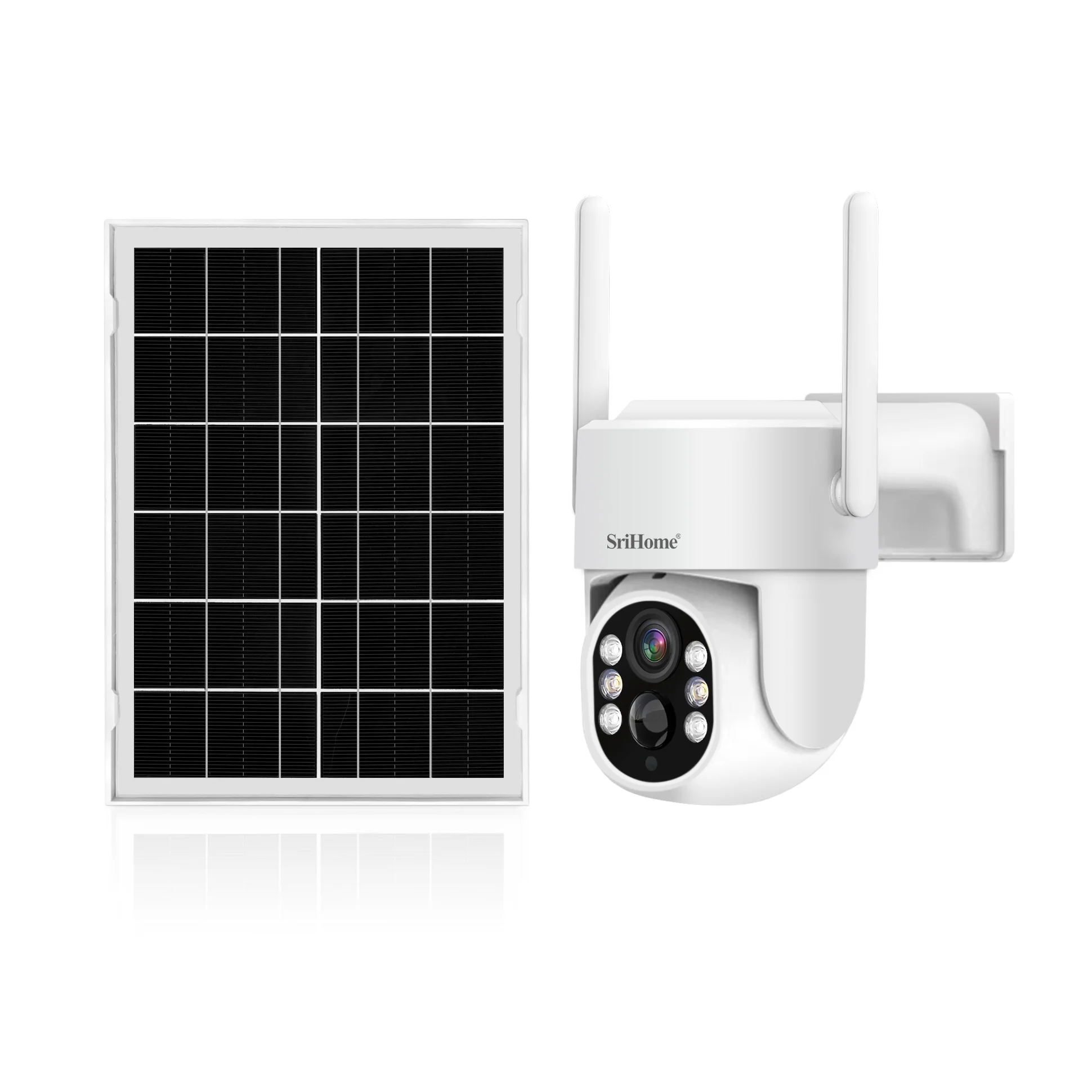 SriHome Outdoor Solar Camera DH005  4MP Waterproof IP66 Low Power Battery Solar Camera Wifi  Two-way Audio  Cctv Solar camera