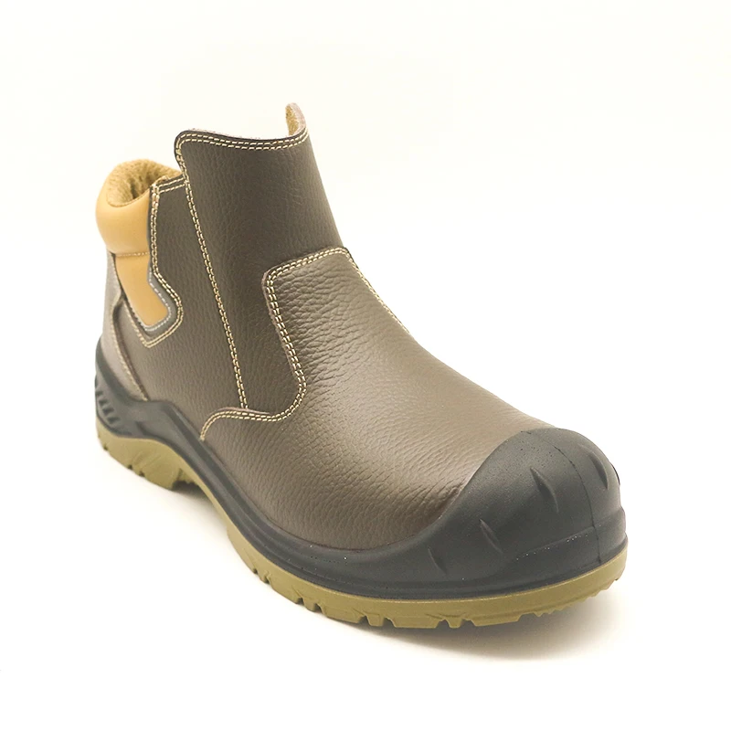 Защитная обувь со стальным носком, Мужская Промышленная защитная Рабочая обувь из коровьей кожи для строительства, удобная Рабочая обувь