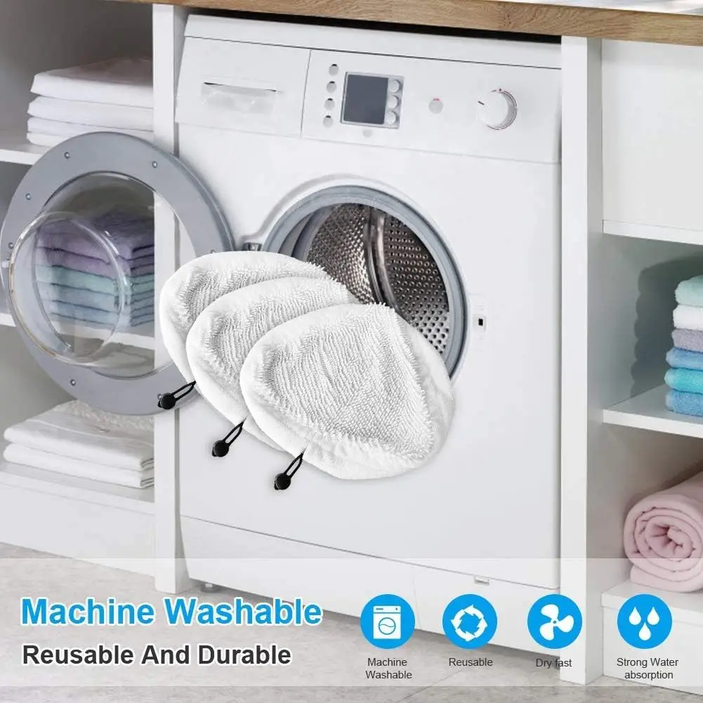 Replacement Cleaner For Steam Mop Pads Washable Microfibre Cloth Floor Pads