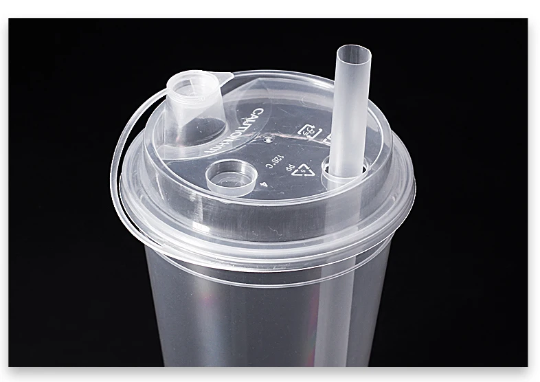 Disposable Plastic Flip Top Cup with 90mm Diameter Hinge Plug Lid PET Plastic PP Cups Acceptable Bottle Closures