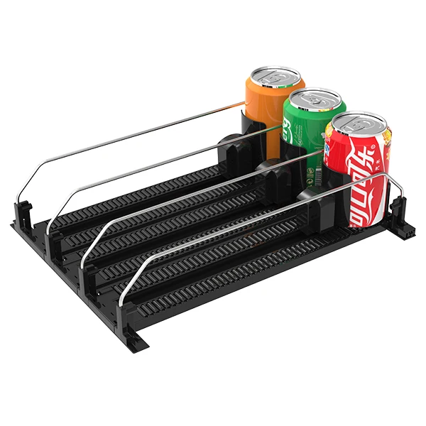Soda Can Organizer Drink Fridge Grocery Store Shelf Pushers Divider Spring System