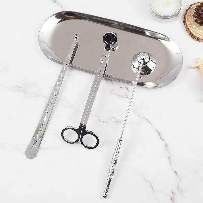 Custom Candle Accessories Scissors Tool Cutter Care Set Black Candle Wick Trimmer Set