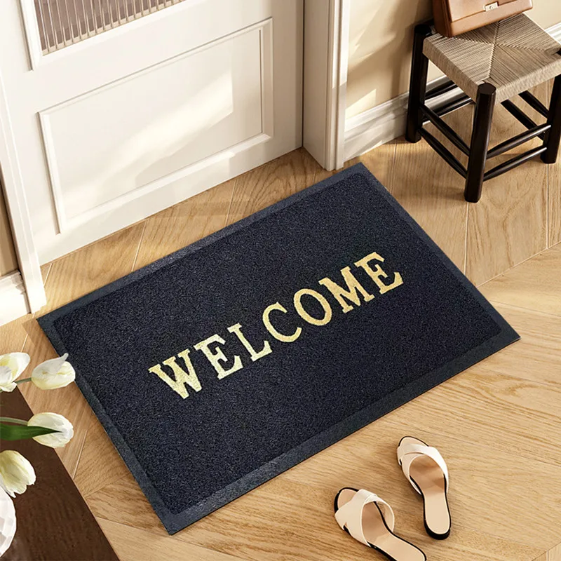 wholesale luxury durable dirt trapping outdoor spaghetti welcome home door mat with gold colour design