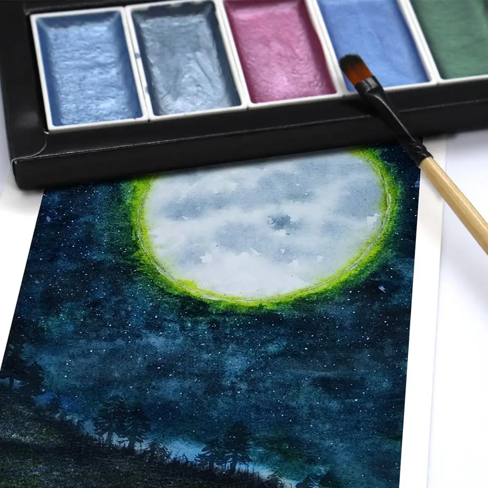 
2019 Amazon Hot Selling 6 Colors Metallic Neon Watercolor Paint Set 3 Kinds Of Color Set 