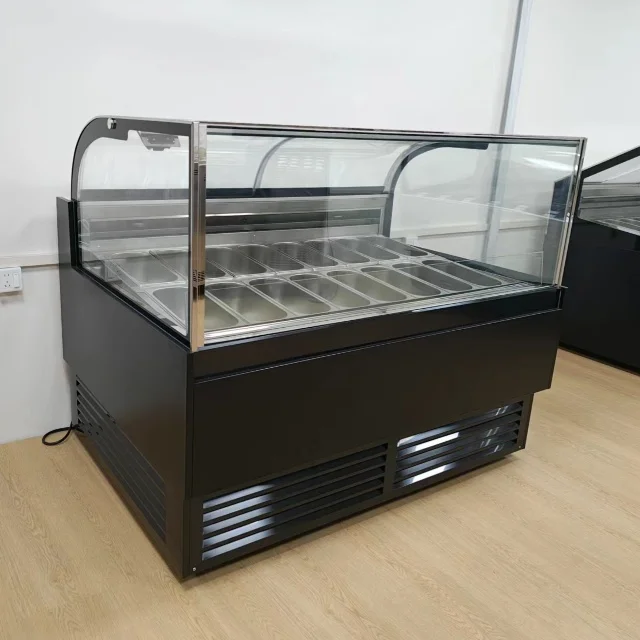 Ice cream display freezer desig for open both front and back