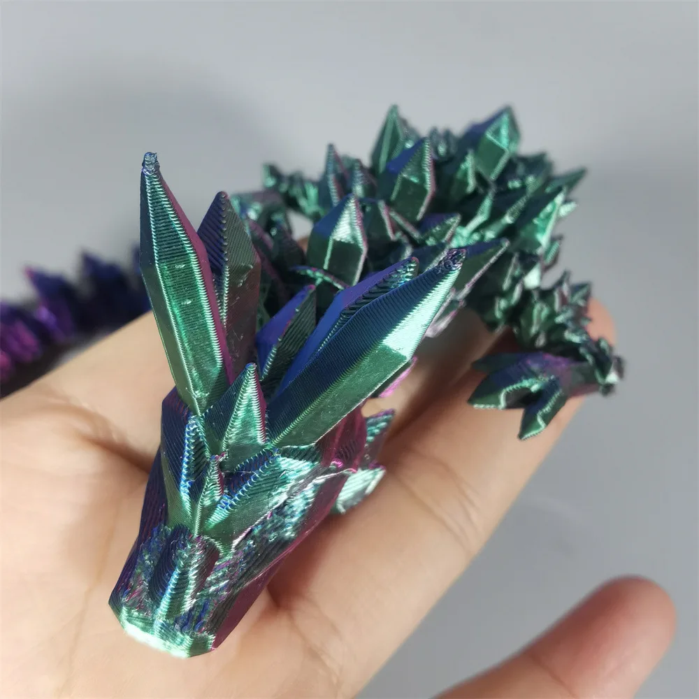 42cm Long Multi-color Articulated Dragon 3D Printed Crystal Egg Fidget Toy for Kid Creative Ornaments