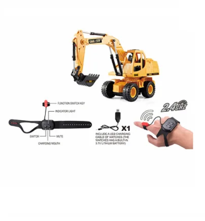 2021 Rc Excavator 1: 24 Rechargeable 6CH 2.4GHZ Gesture Sensor Watch Control Toy for Kid
