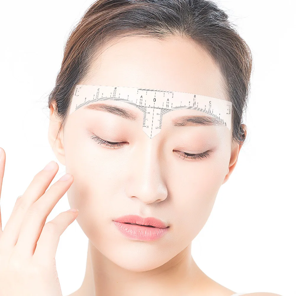 Transparent Eyebrow Microblad Stencil Ruler Tools Disposable Eyebrow Mapping Measuring Ruler