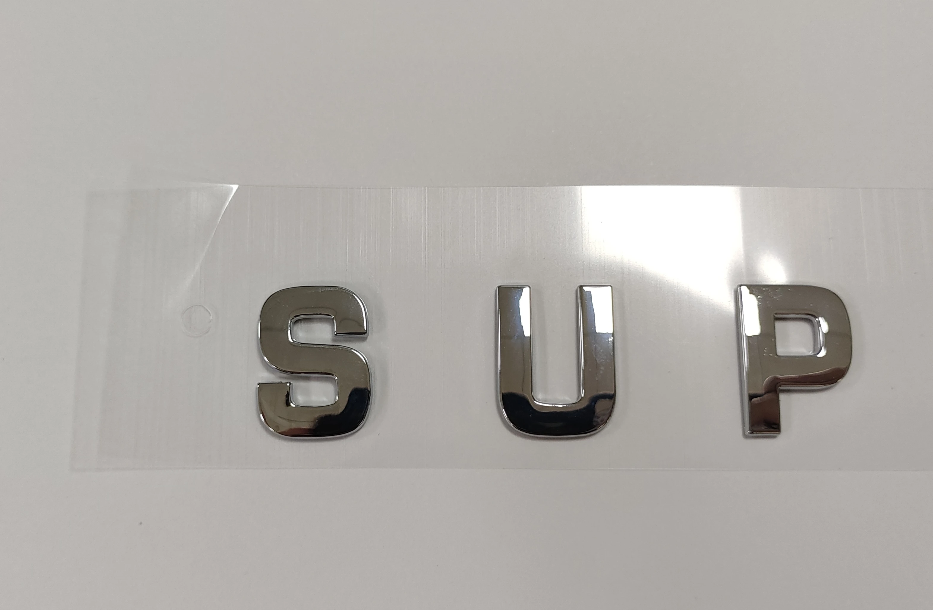 Custom 3D Chrome Letters Plastic Sticker Electroplating Shining Effect Label