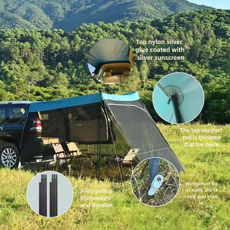 High Quality   SUV Car Tent for Camping Portable Rear Tent for SUV Car Van Truck for Hiking Families and Outdoors