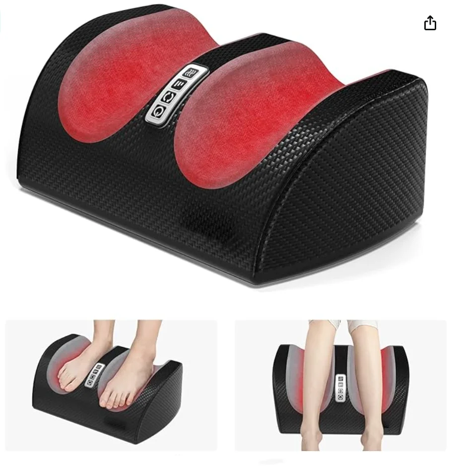 Shiatsu Foot Massager Machine with Heat, Foot and Calf Massager with Massage Roller, Deep Tissue Massager for Plantar Fasciitis,