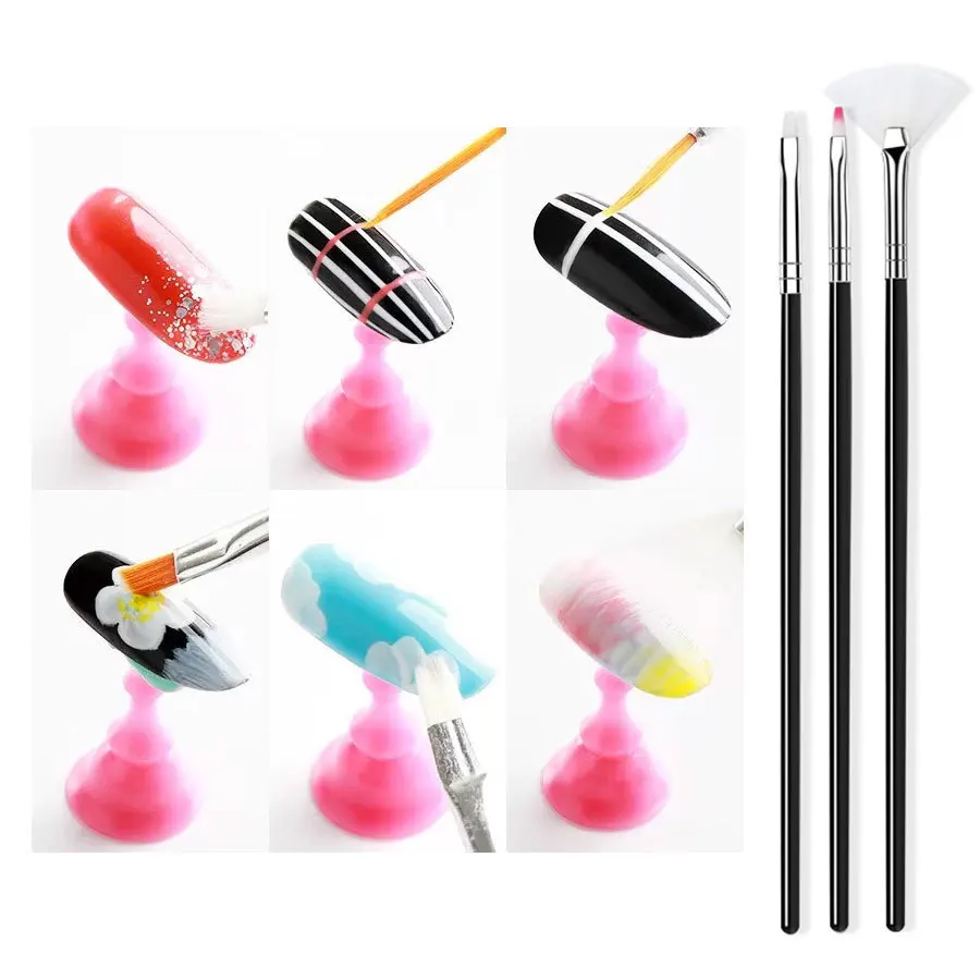 Nail Art Brush Set Manicure Dust Tools Gradient Gel Nail Polish Builder Drawing Carving Brushes French Nail Design Painting Pen