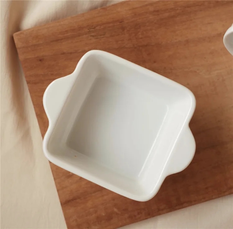 Hot sell custom high-quality simple pudding ceramic baking bowl pot pie creme brulee dessert ceramic bowl