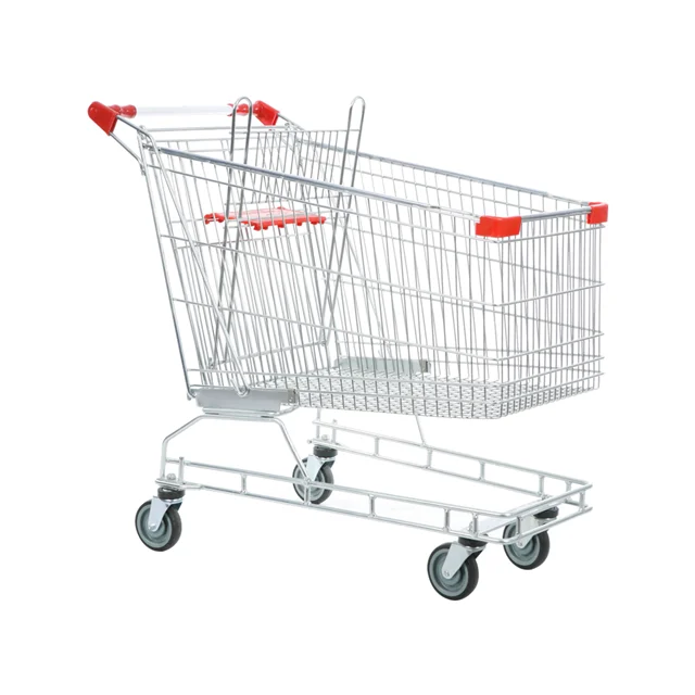 KAIJIA 240 Liter Heavy Duty Shopping Trolley For Supermarket Grocery Shopping Cart European Style Supermarket Trolley