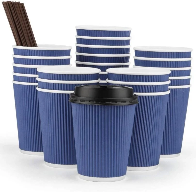 12pz 16oz Disposable Hemp Paper Cups customized hot coffee paper cup with sleeves and lid
