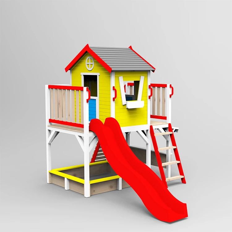 
Hot Selling Droad Wooden Kids Outdoor Playhouses with Kitchen Toys and Sandbox 
