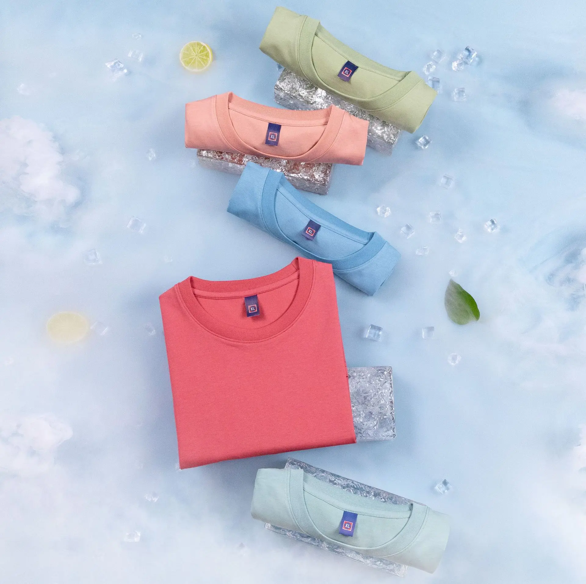 Summer 190gsm Blank Shirt 80 Cotton 20 Polyester Ice Cotton Short Sleeved T-shirt Round Neck Cool Comfortable T-shirt