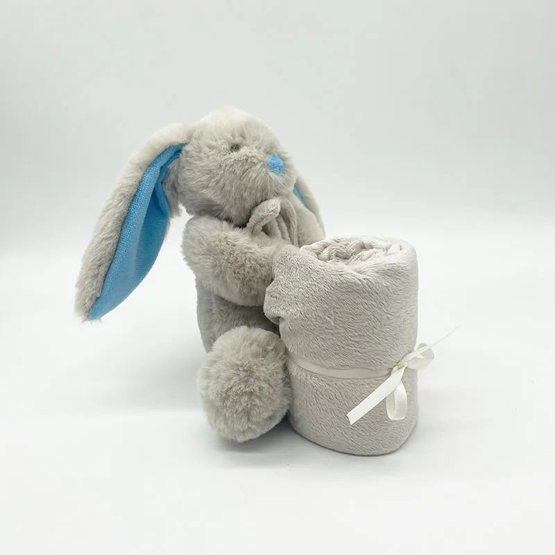 Customized New born Baby stuffed Blanket Safety Blanket with Plush Custom Animal Security Blanket