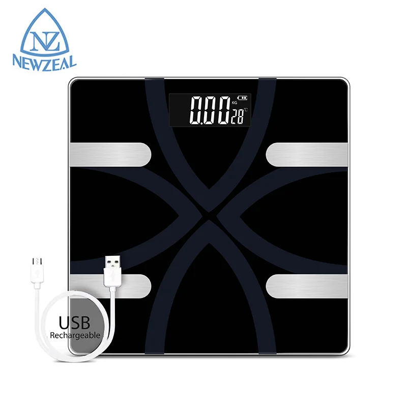 USB Rechargeable Battery Smart Digital Wireless Weight Scale Body BMI Blue Tooth Scale