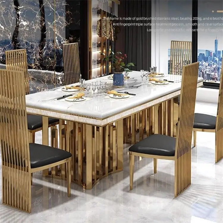 Wholesale dinner table italian Luxury design wedding table and dining table set for 8