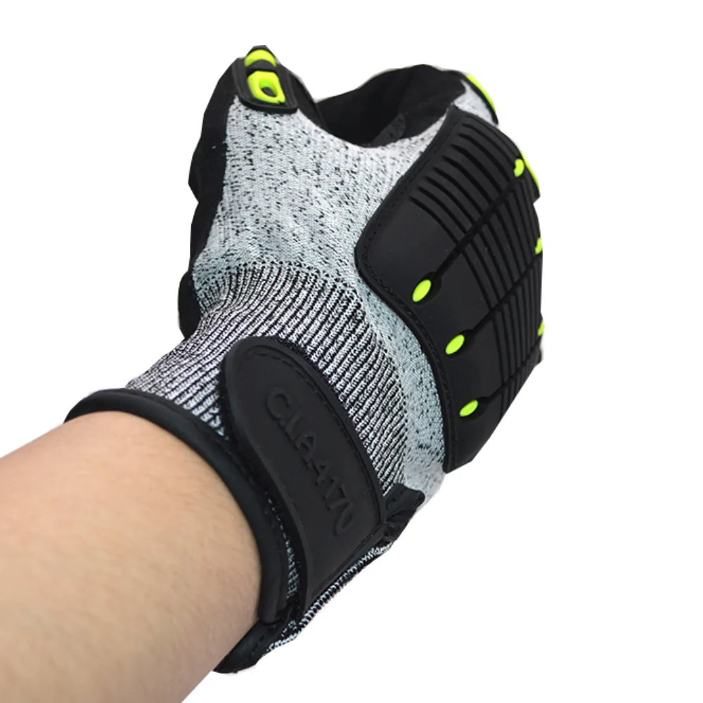 Working Gloves Logo Anti smashing gloves TPR shock absorption anti cutting anti impact ship miner oil and gas field mining safet