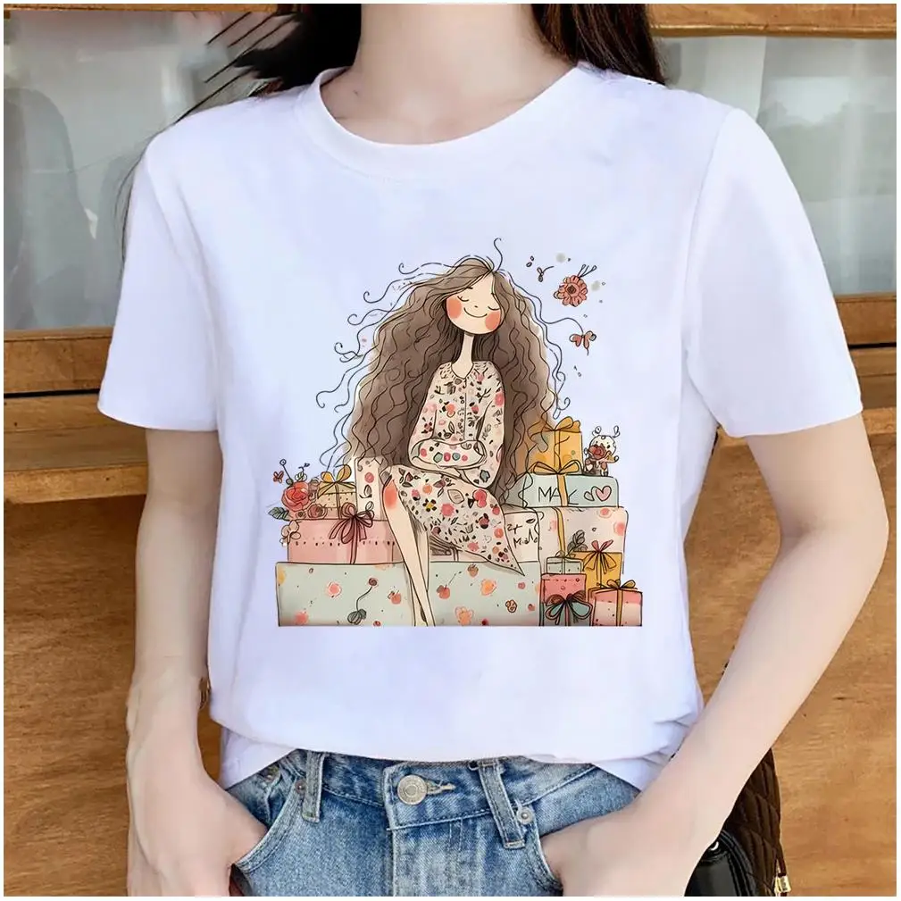 Cotton Graphic T-Shirt For Women Clothing In Bulk Premium O-Neck Cool Print Sleeveless Sweat Proof Bts T-Shirt For Girls