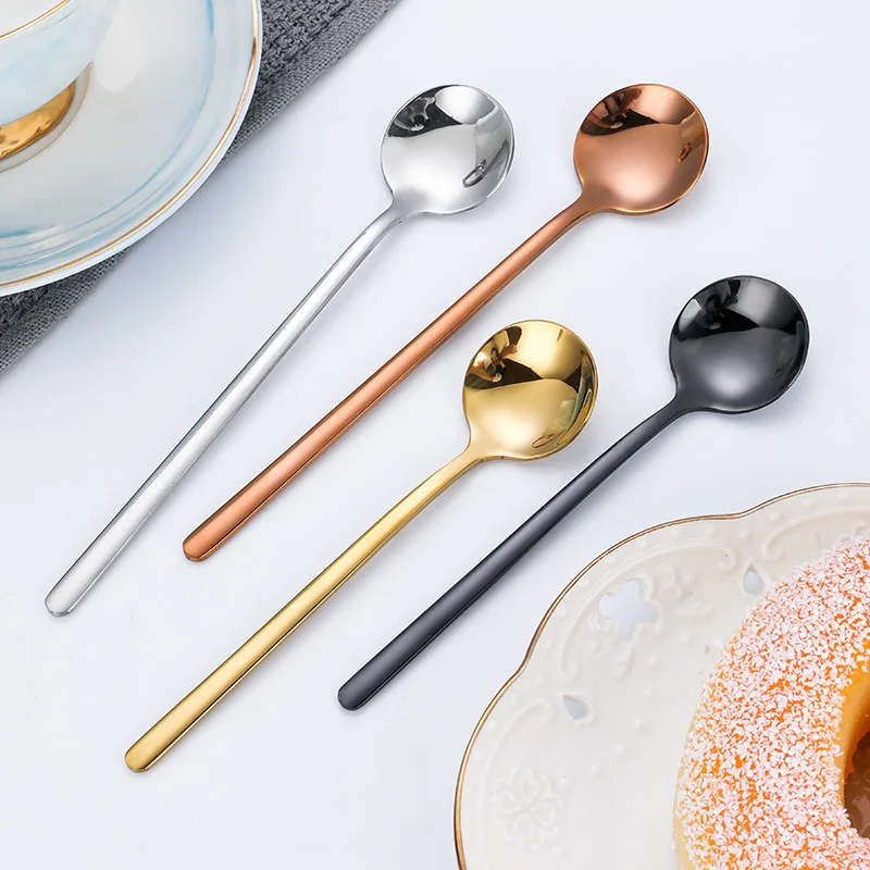 Wedding Favor Gifts Custom Logo Metal Coffee Stirrer Spoon 304 Stainless Steel Gold Coffee Tea Spoon