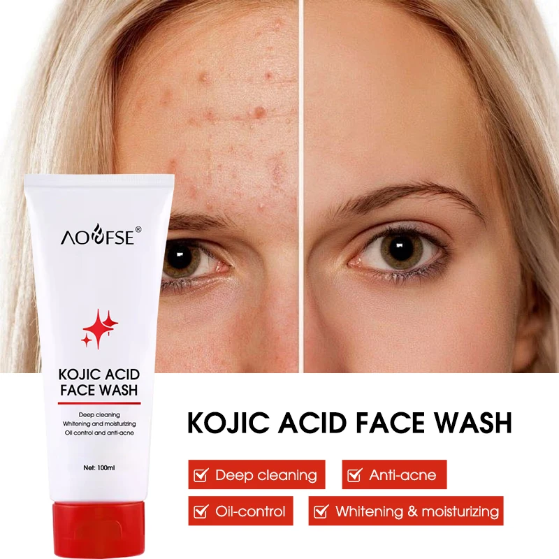 skin care deep cleansing gel wash facial cleanser own logo whitening kojic acid face wash