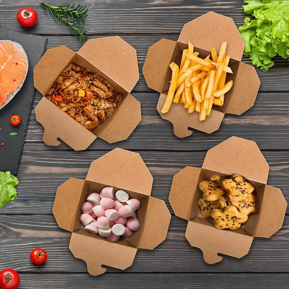 Microwave Safe Leakproof Disposable Eco Biodegradable Take Away Fast Food Delivery Clamshell Packaging Box