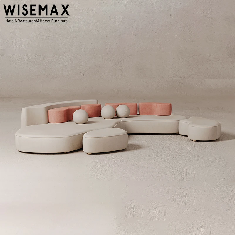 WISEMAX FURNITURE Modern design value city furniture green couch solid wood velvet fabrics 2 seater sofa for home living room