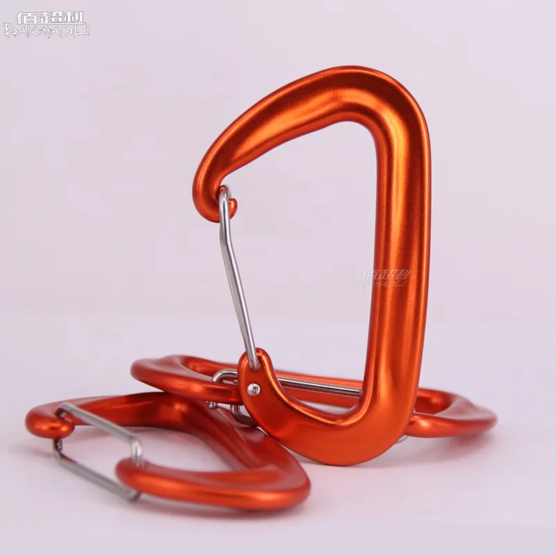 baichao 8#D 7075 Aviation aluminum  material metal wire carabiner orange  hook