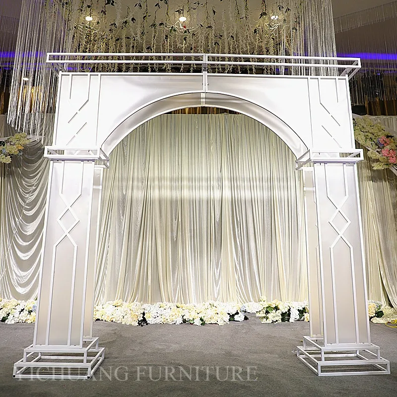New style wedding decoration square backdrop metal luxury wedding arch for stage