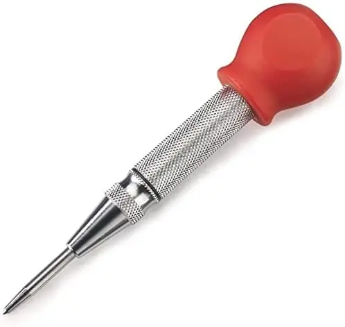 -Inch Automatic Center Punch for Metal, Adjustable Impact Spring Loaded Center Punch Tool, Spring Punch