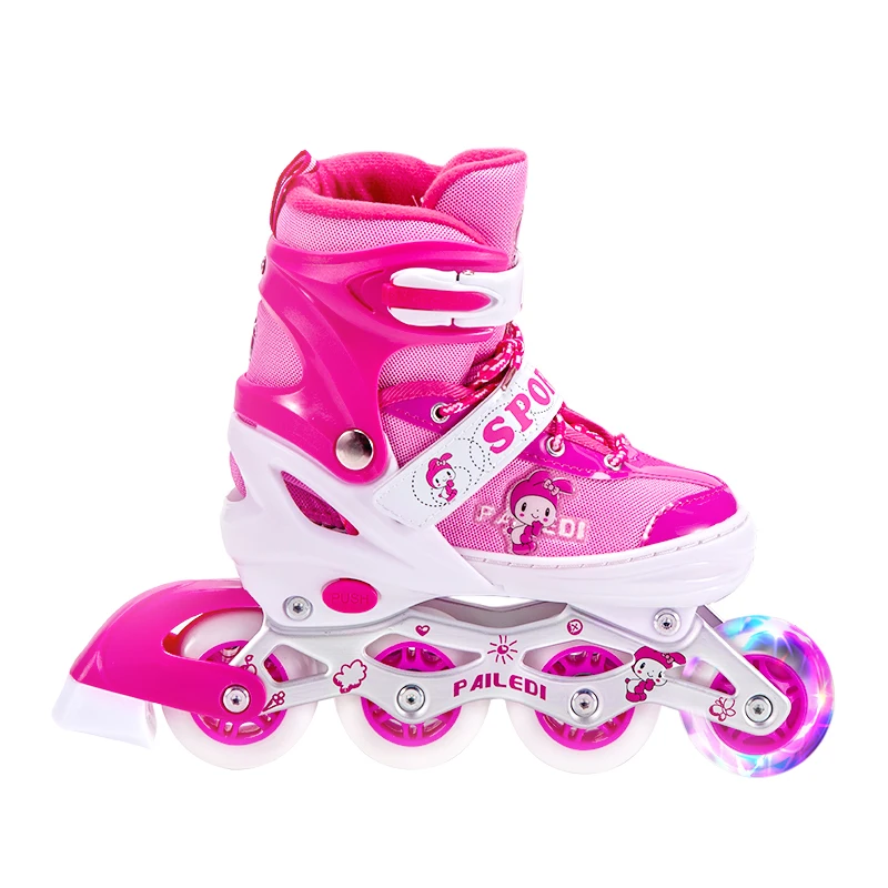 outdoors skate shoes flashing PVC wheels  aluminum alloy frame inline roller skates shoes for children kids