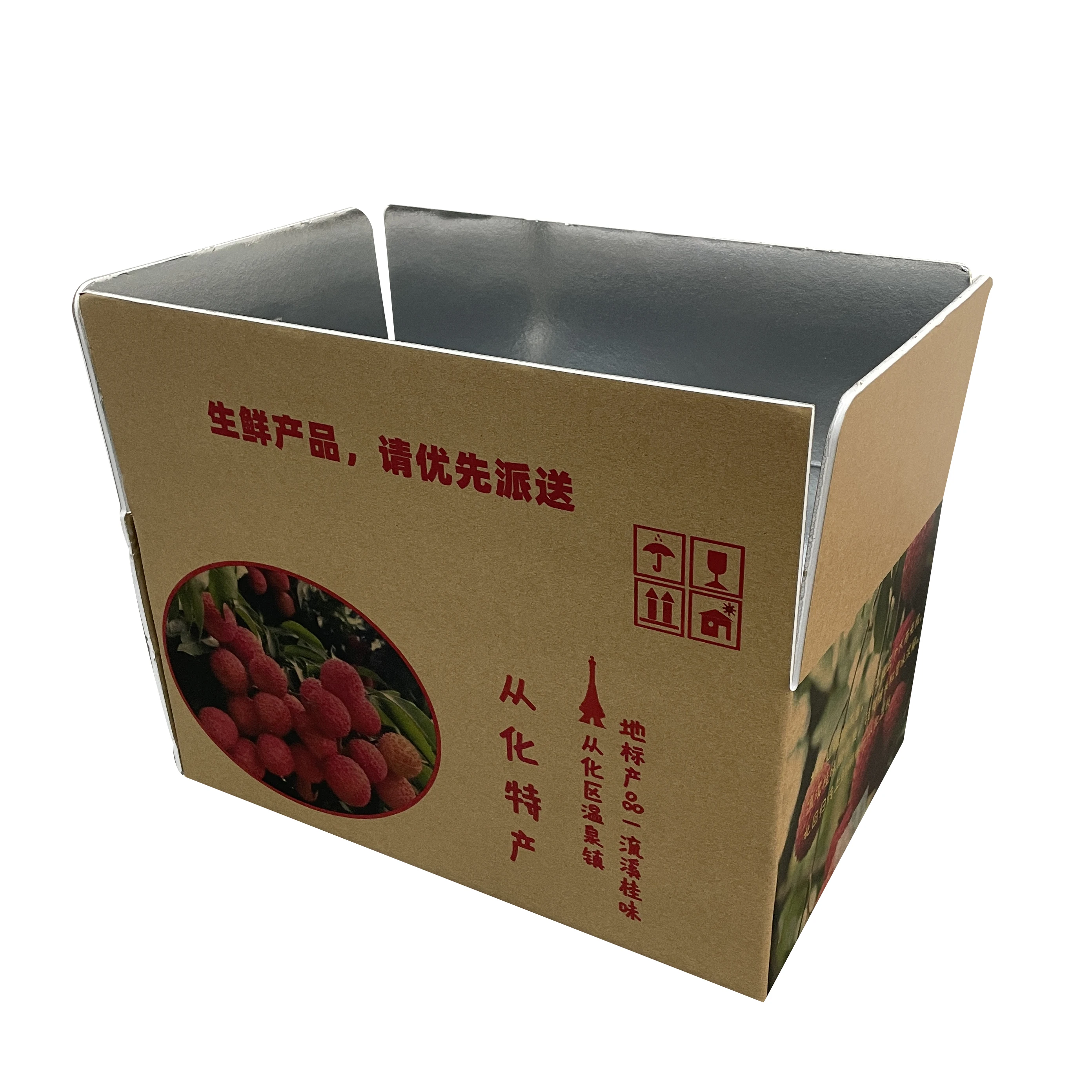 Custom foldable aluminum foil EPE insulated carton food delivery box