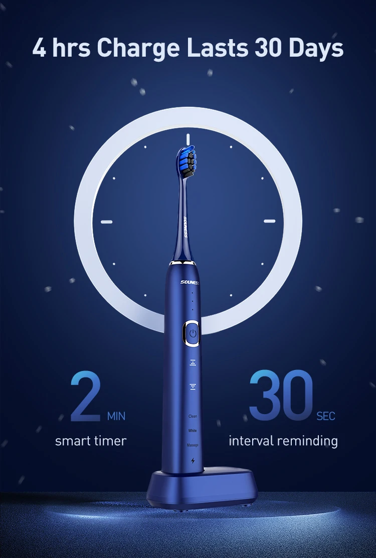 Водонепроницаемая Ультразвуковая электрическая зубная щетка 3D Touch IPX7 умная для домашнего использования