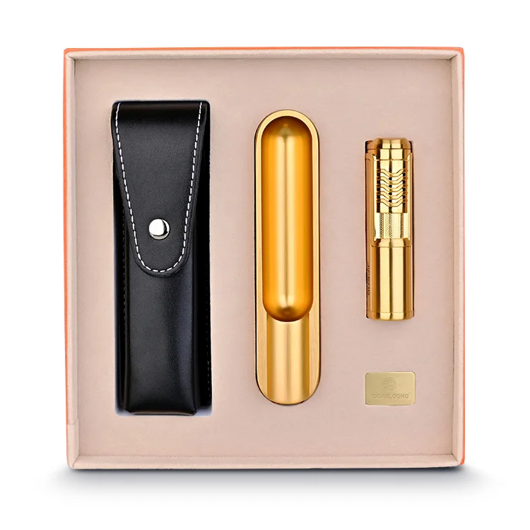CIGARLOONG Cigar Knife Ashtray Lighter Metal Basic Cigar Ambassador Gift Accessories Set