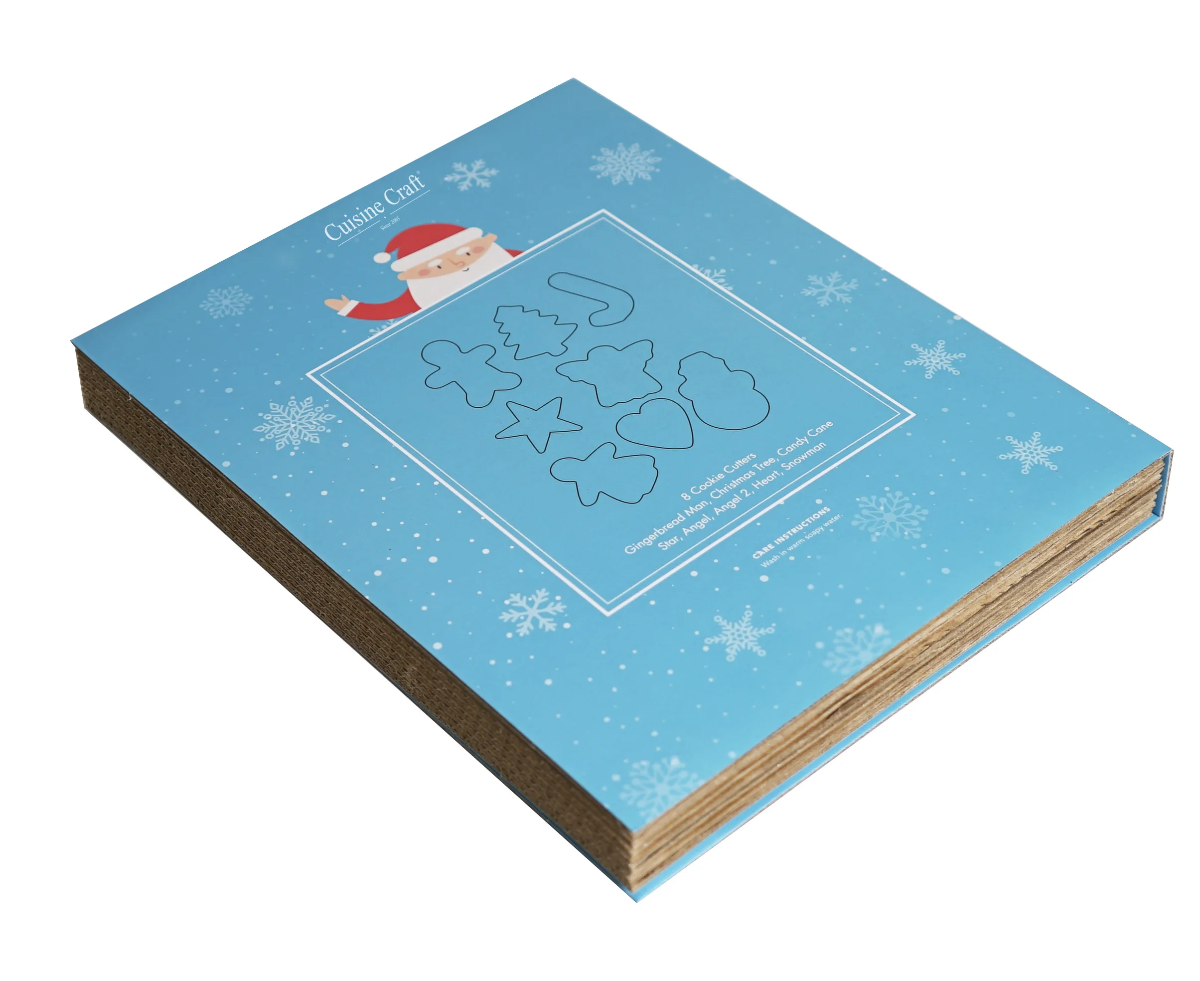 
Set Of 8 Pieces Christmas Stainless Steel Cookie Cutter Set With Cardboard Book Cake Tools 